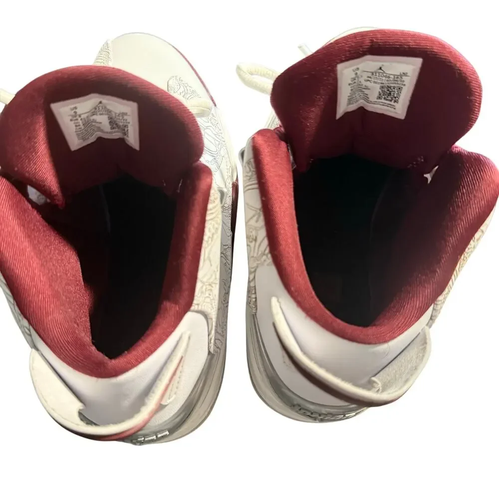 Nike Air Jordan Dub Zero White Cherry Wood Red Flint Grey, Size 9